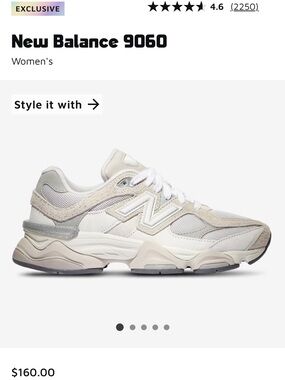 New Balance 9060 Women's Sneakers in White, Gray, Cream